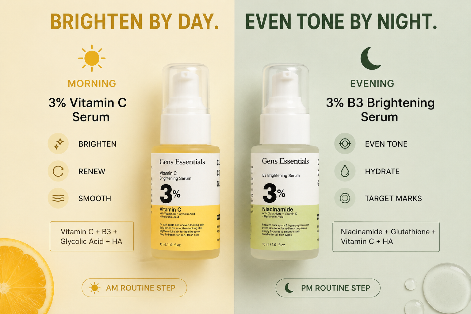 Brightening Skin Bundle — Vitamin C + Niacinamide (B3) Brightening Serum Bundle