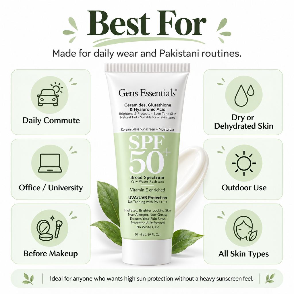 Gens Essentials Korean Glass Skin Sunscreen + Moisturizer SPF 50+ PA++++