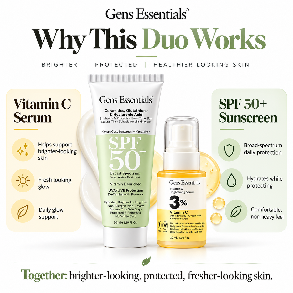Glow & Protect Duo Vitamin C Brightening Serum + Glass Skin SPF 50+