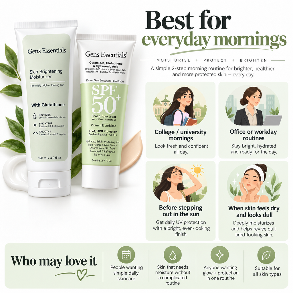 Glow Shield Duo-Moisturizer + Korean Glass Skin SPF 50+