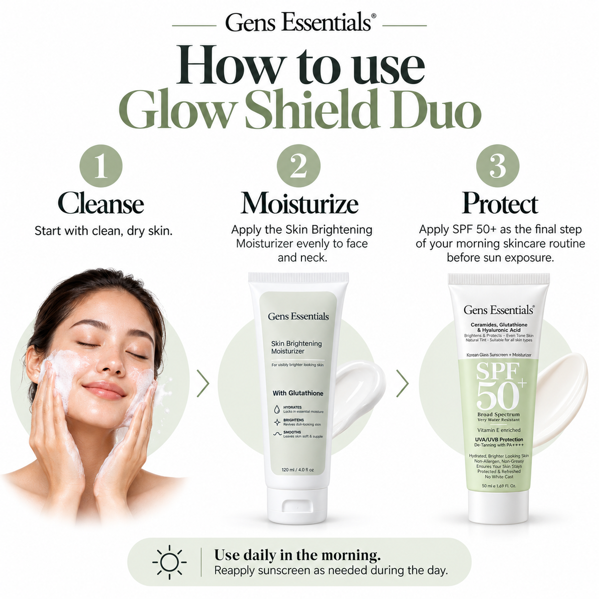 Glow Shield Duo-Moisturizer + Korean Glass Skin SPF 50+