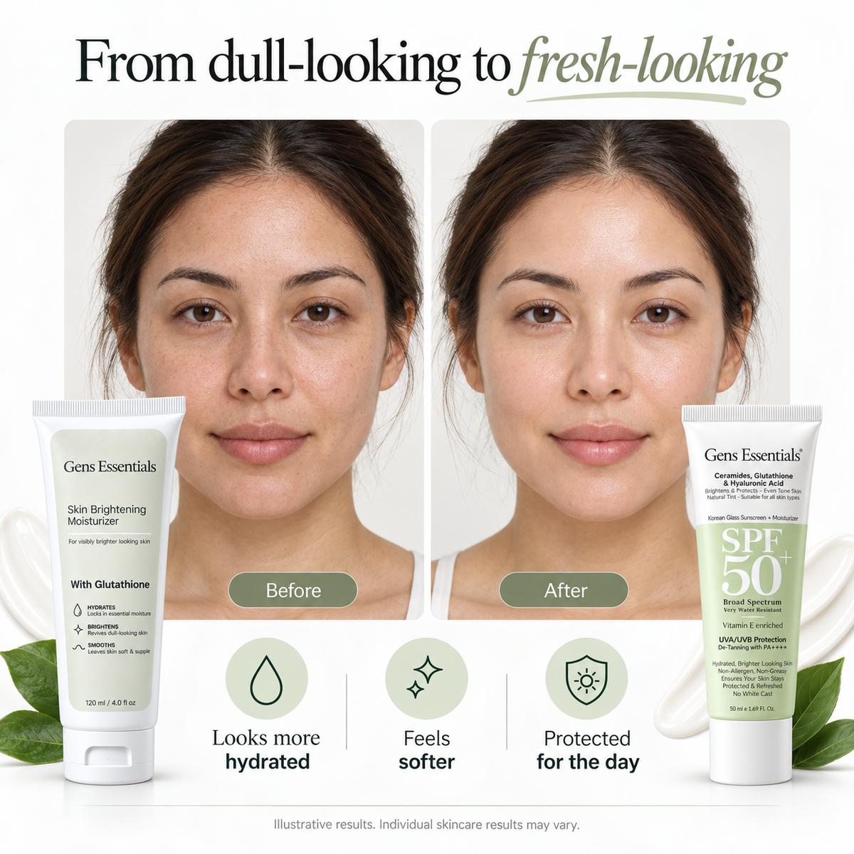 Glow Shield Duo-Moisturizer + Korean Glass Skin SPF 50+