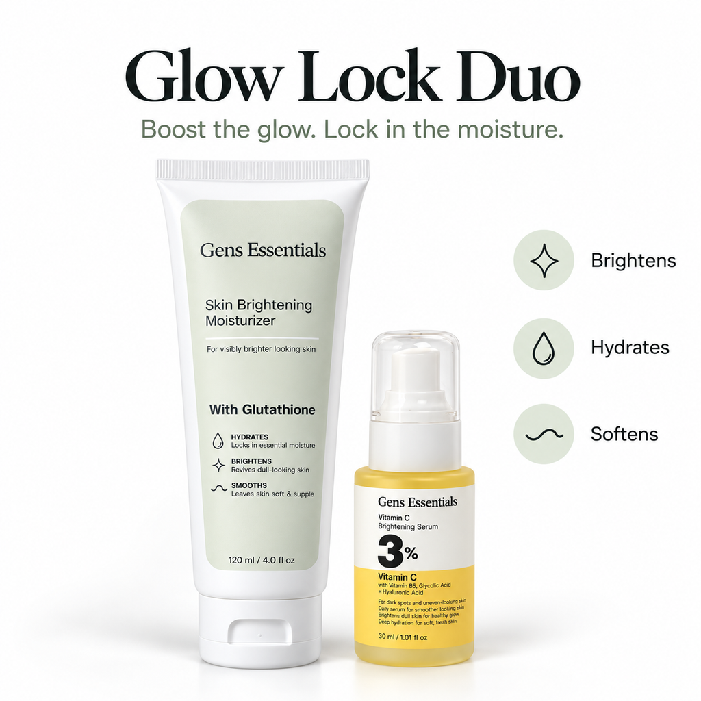 Glow Lock Duo – Vitamin C Serum + Skin Brightening Moisturizer