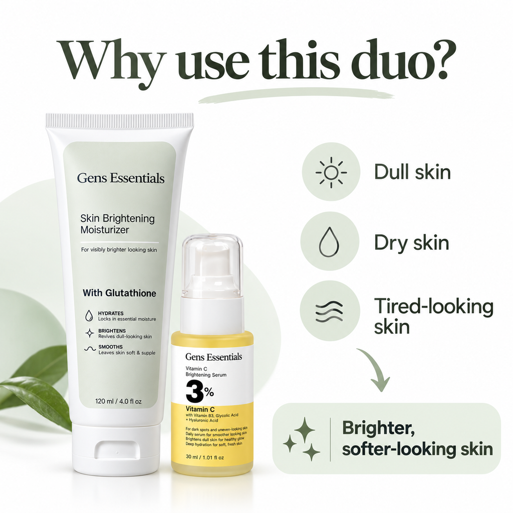 Glow Lock Duo – Vitamin C Serum + Skin Brightening Moisturizer