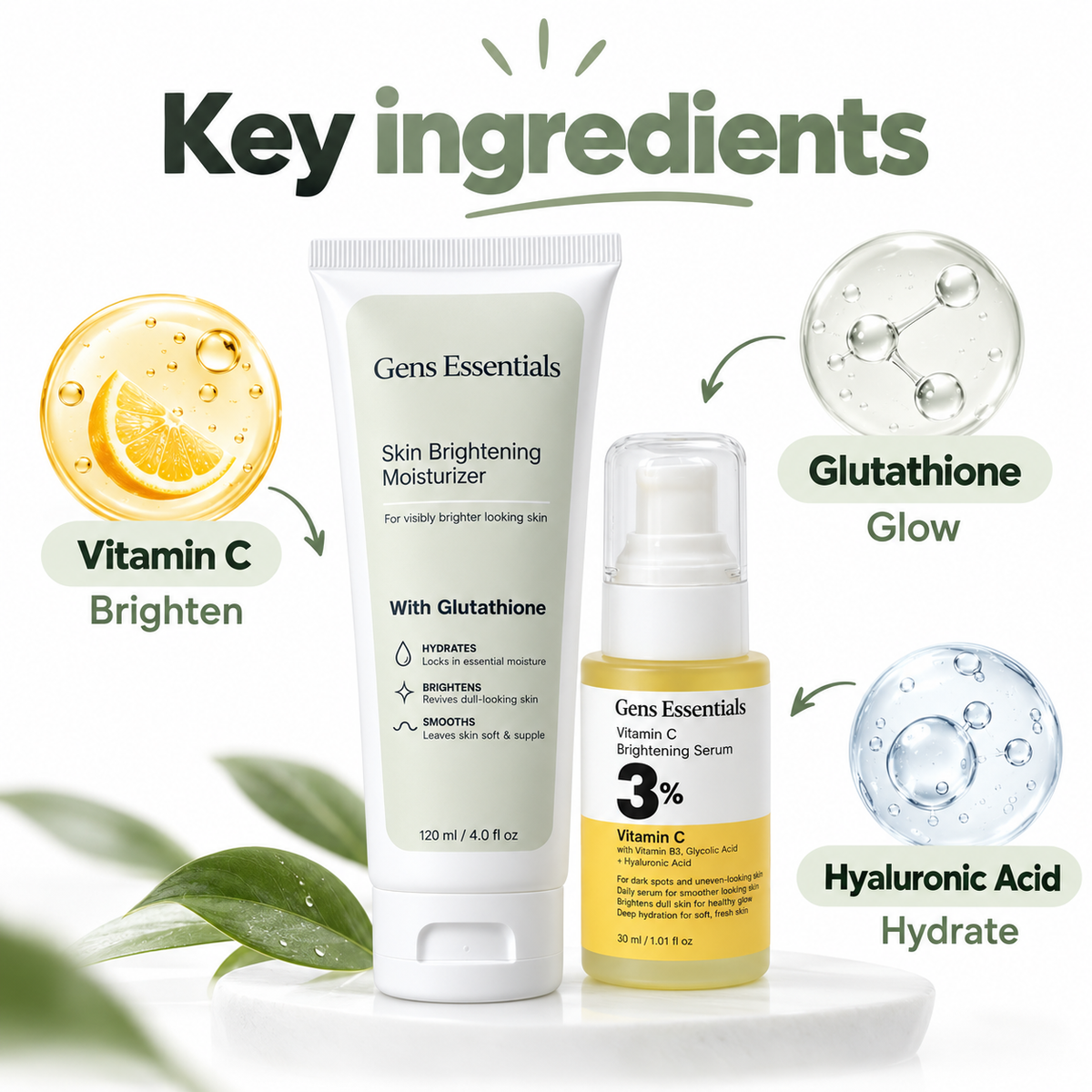 Glow Lock Duo – Vitamin C Serum + Skin Brightening Moisturizer