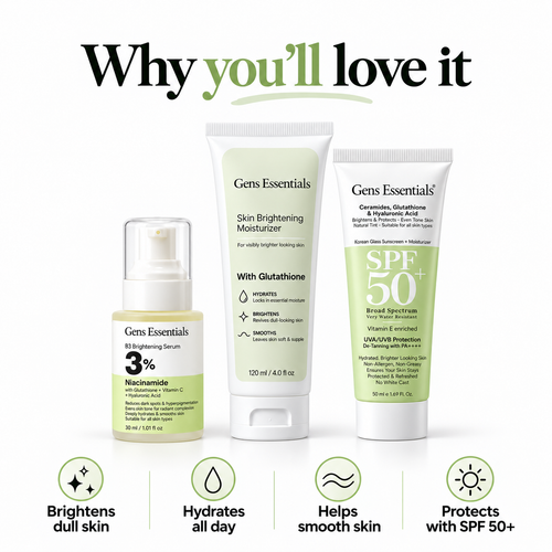 Clear Tone Trio B3 Niacinamide Serum + Skin Brightening Moisturizer + Glass Skin SPF 50+