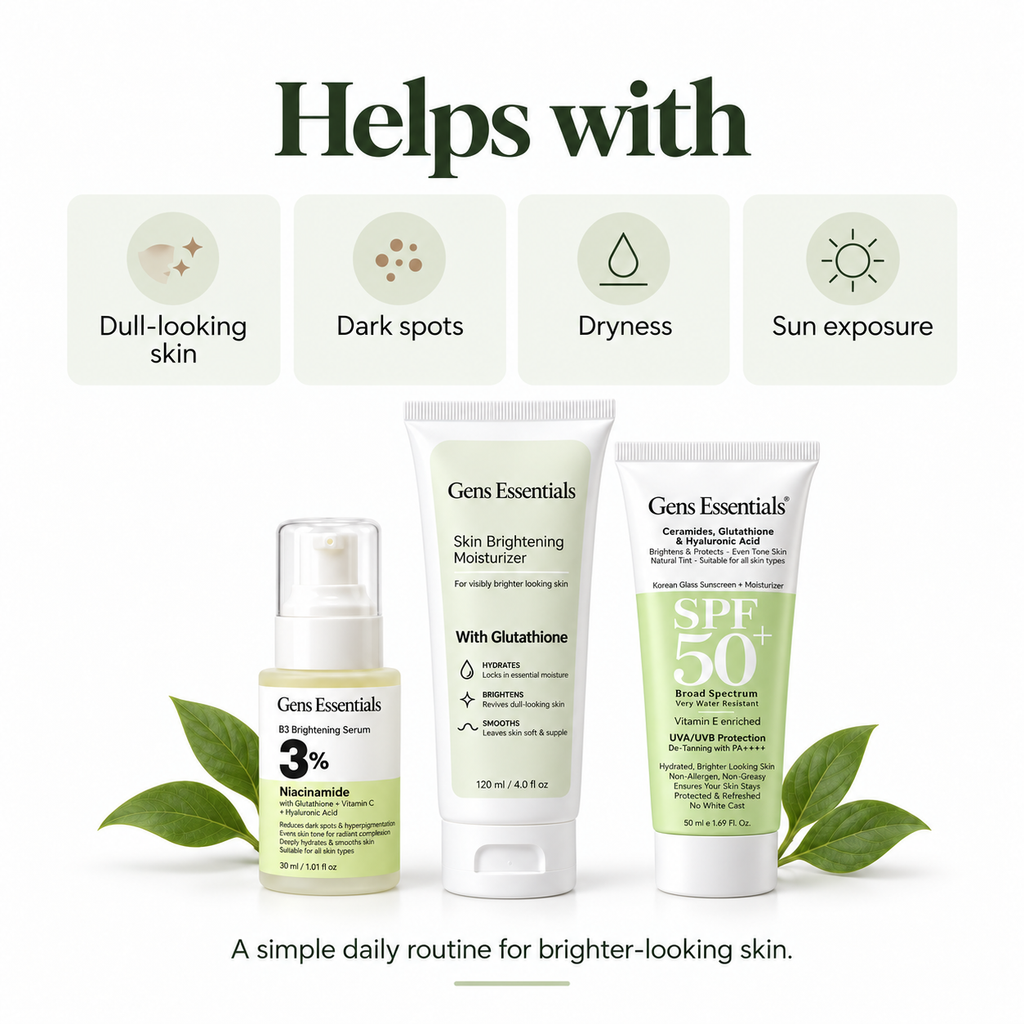 Clear Tone Trio B3 Niacinamide Serum + Skin Brightening Moisturizer + Glass Skin SPF 50+
