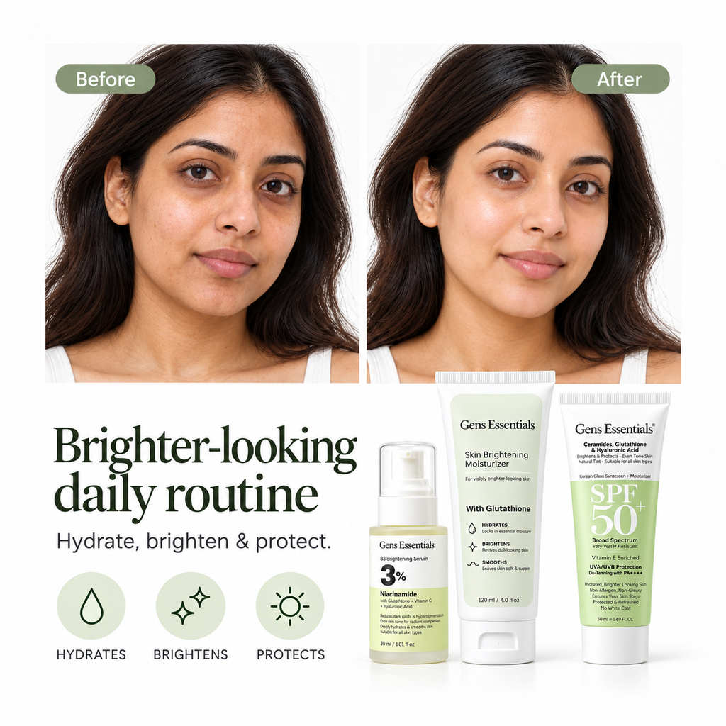 Clear Tone Trio B3 Niacinamide Serum + Skin Brightening Moisturizer + Glass Skin SPF 50+