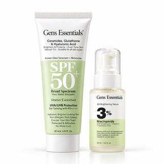 Clear Tone & Protect Duo Niacinamide + Glutathione Serum + Korean Glass Sunscreen SPF 50+