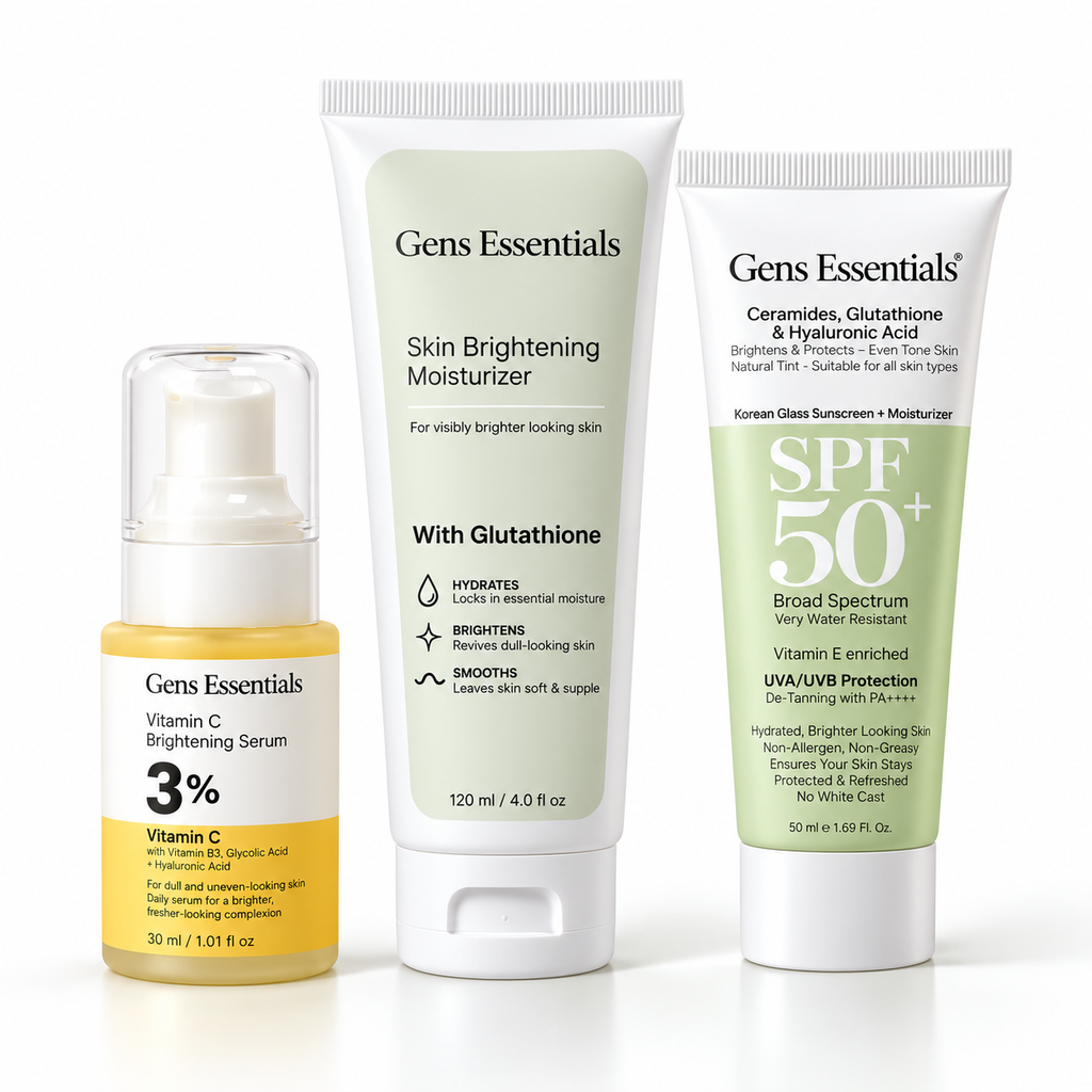 Complete Glow Trio Vitamin C Brightening Serum + Skin Brightening Moisturizer + Glass Skin SPF 50+
