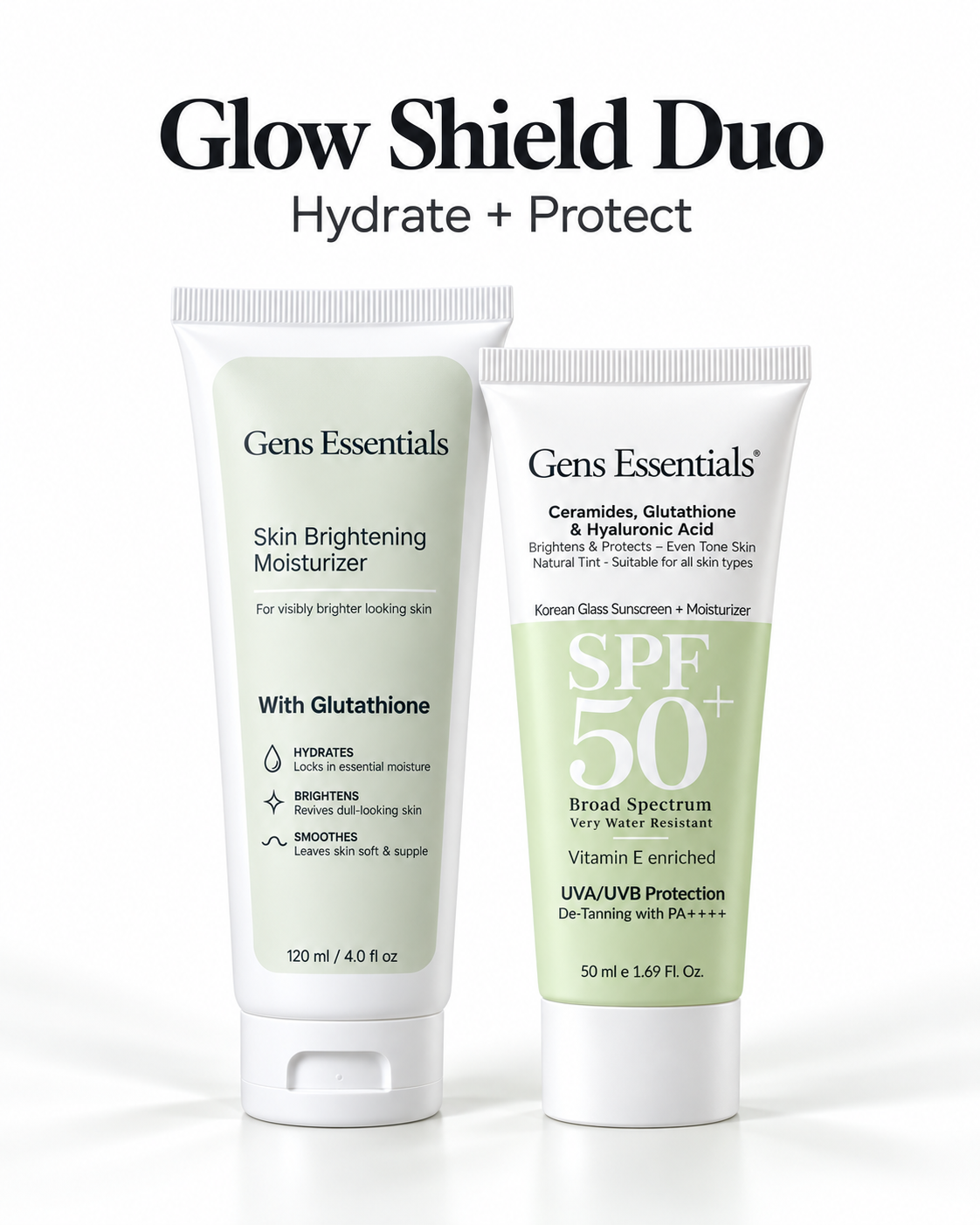 Glow Shield Duo-Moisturizer + Korean Glass Skin SPF 50+