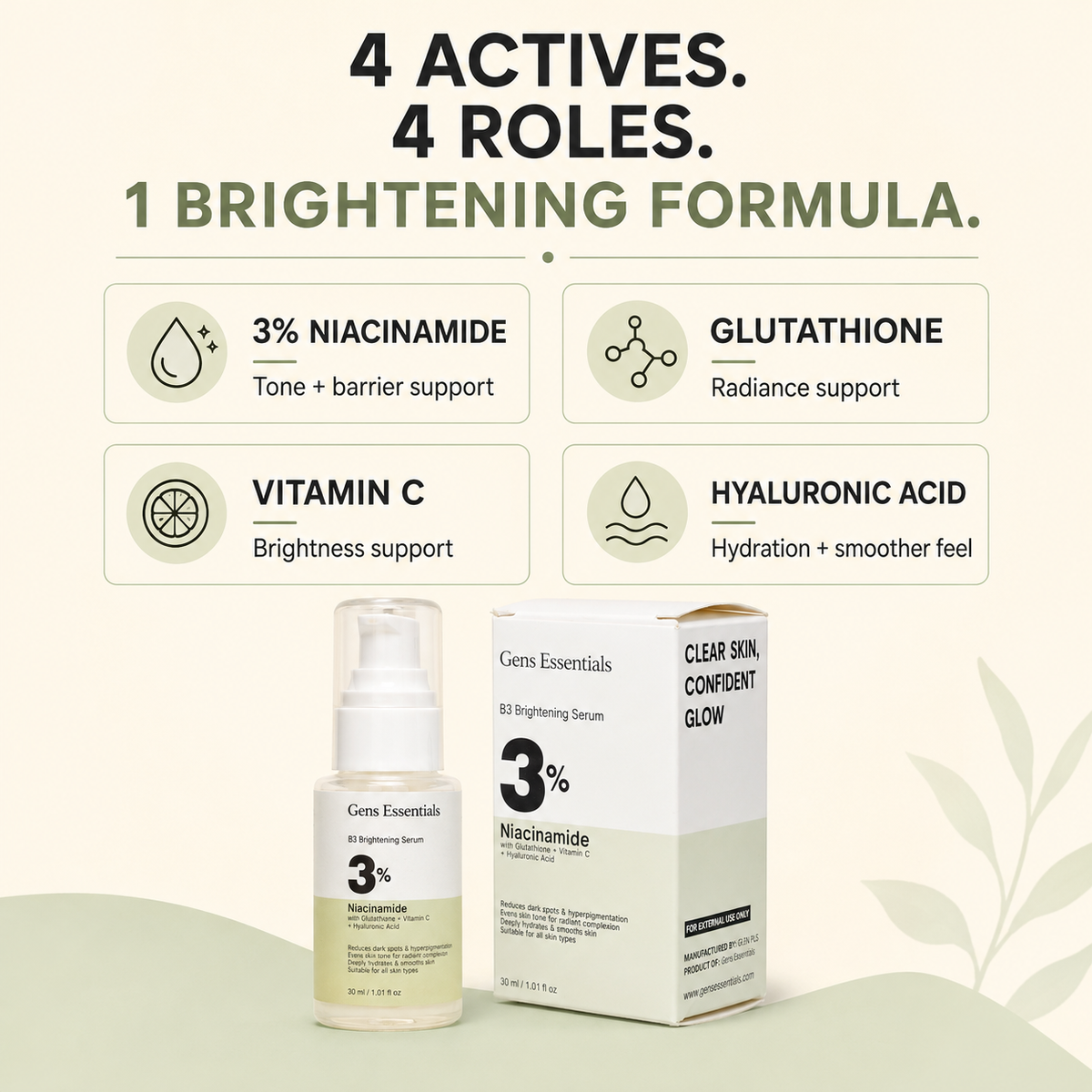 Niacinamide (B3) + Glutathione Brightening Serum